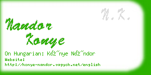 nandor konye business card